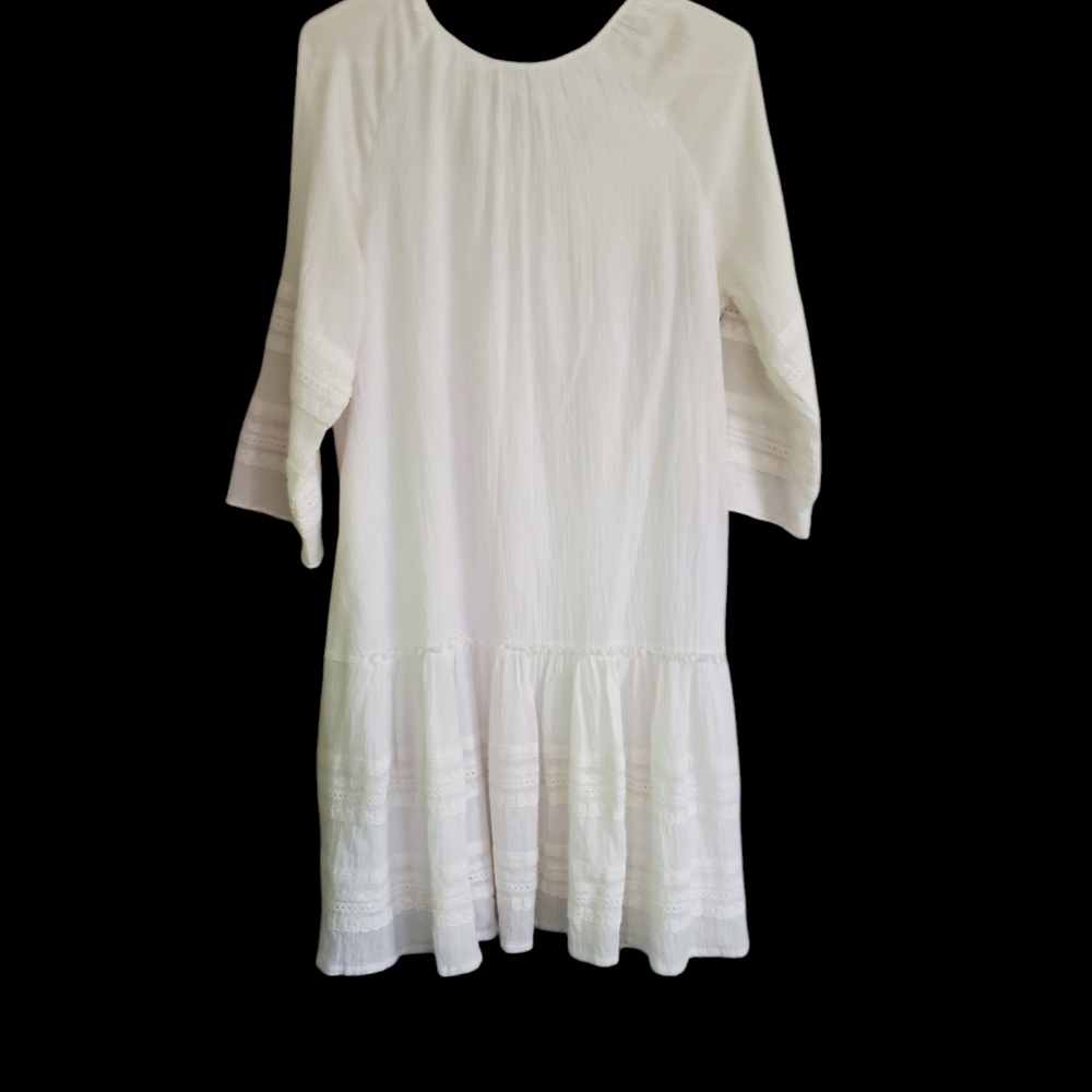 Sundance cataloge white cotton Gauze embroidered dress, size medium - Picture 9 of 12